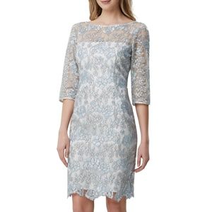 Tahari Floral Lace Sheath Dress (NWT), Powder Blue